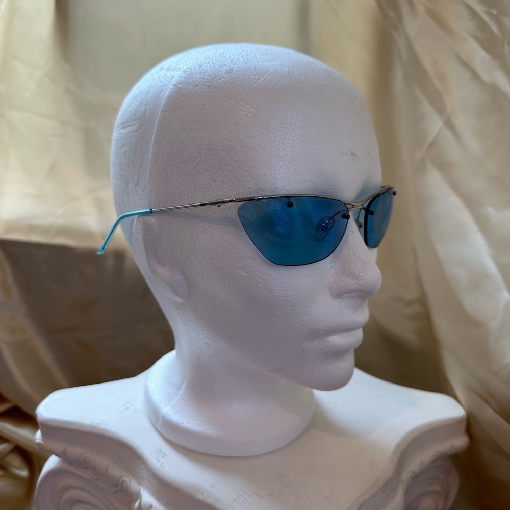 Christian Dior Flash RARE Vintage Y2K Rimless Sunglasses in Blue - Picture 8 of 14